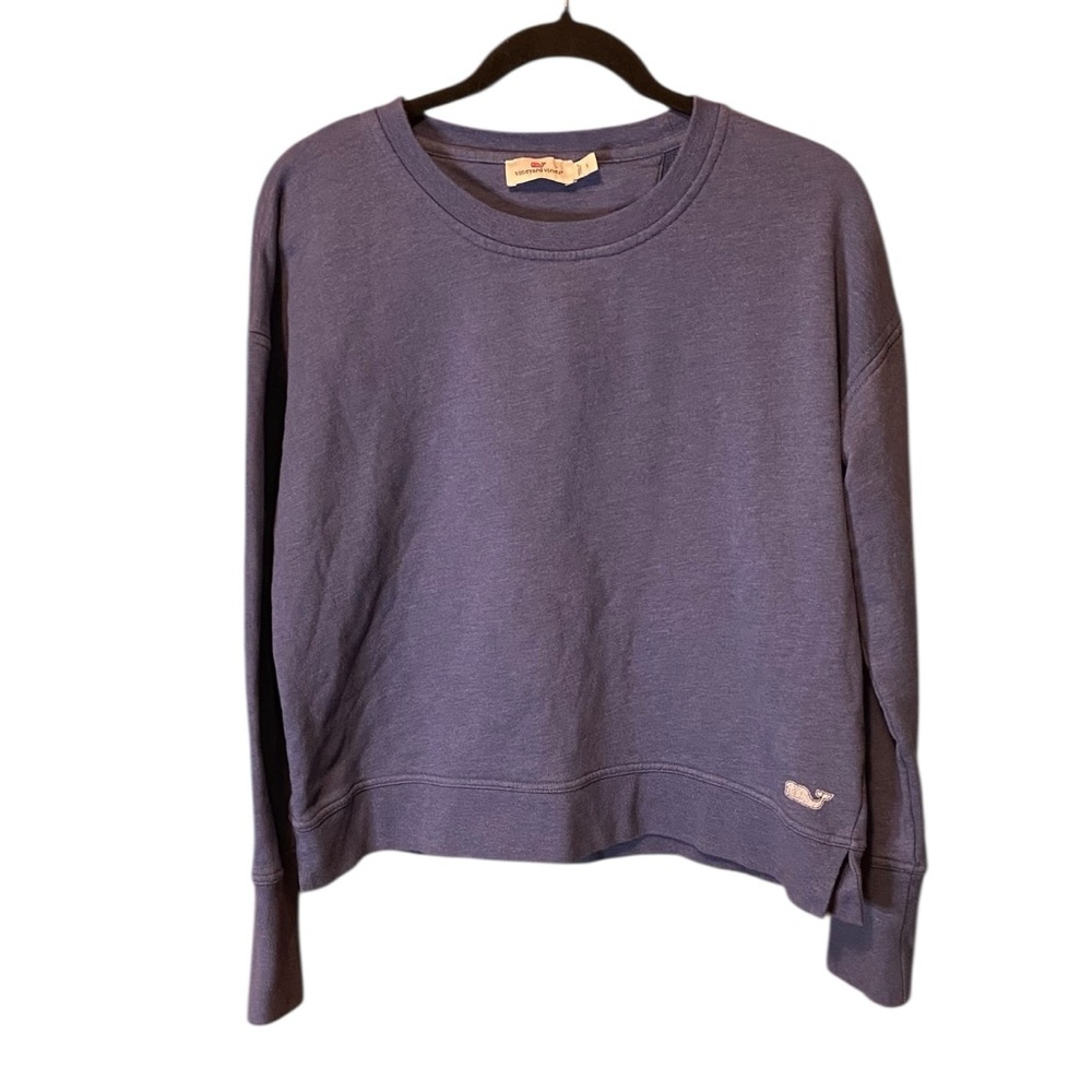 Vineyard Vines Blue Crewneck Sweatshirt Small Logo Sleeve Preppy